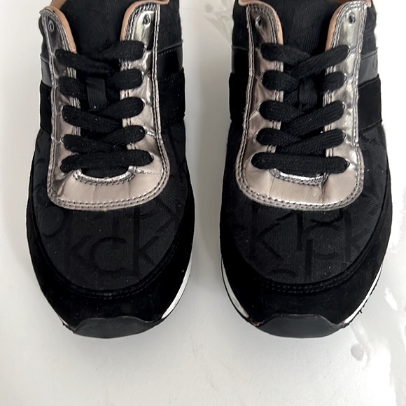 Calvin Klein Womens Tea CK Logo Black and Silver Womens Sz 9.5 - Picture 7 of 16